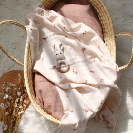 LifeTree Baby Muslin Swaddle Blanket Cloths - 1 Piece 120 x 120 cm Organic Cotton Baby Swaddling Cloths for Boys and Girls