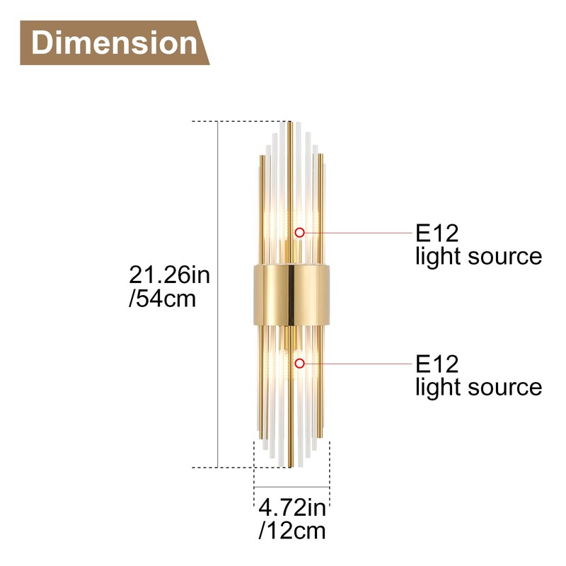 Ondersley Gold Sconces Wall Set of 2, 2-Light Modern Brushed