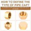 10pcs 3/8'' NPT Brass Pipe Cap, Brass Fittings with Rubber