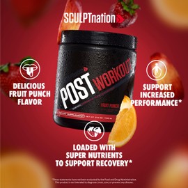 Sculpt Nation by V Shred Post Workout - Creatine Complex Post Workout Muscle Recovery and Builder with Energy Support, Creatine Monohydrate and Amino Acids, Fruit Punch Flavor - 30 Servings