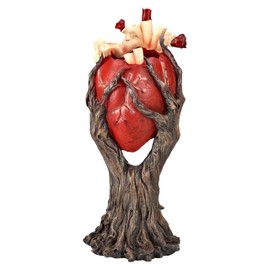 Pacific Giftware Red Anatomical Heart Tree with Greenman Trunk Statue Figurine 13.19” Tall