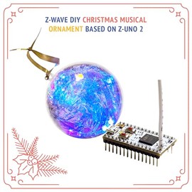 Z-Wave DIY Christmas Tree Musical Ornament Z-Wave.Me Z-Uno 2 - Plays Christmas Songs and twinkles. Works with Home Assistant, Smart Things, Z-Wave.Me and Other Z-Wave Controllers