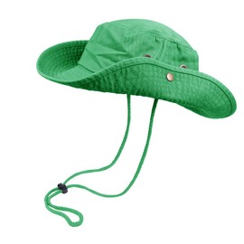 Bucket Hat Hiking Fishing Wide Brim UV Sun Protection Safari Unisex Boonie (Green, Large/X-Large)
