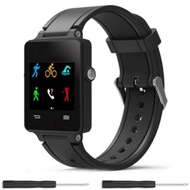Meifox Compatible with Garmin Vivoactive Band,Solf Silicone Wristband Replacement Bands for Garmin Vivoactive Watch(Black)