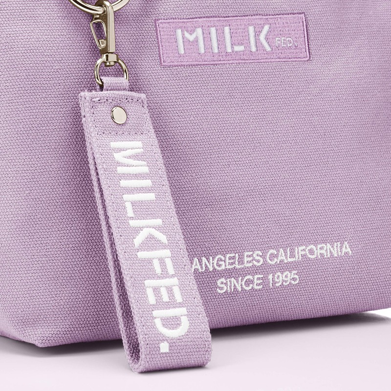 Milkfed 103201053015 Bar and Under Logo Lunch Tote, light purple