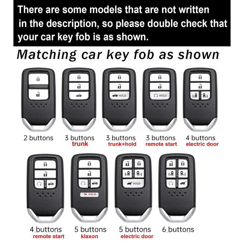 ontto 4-Button Key Housing Compatible with Honda Civic Accord Pilot