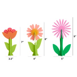 C. R. Gibson ADF-25046 Kailo Chic Acrylic Flower Home Decorations, Sizes Vary, Pink and Coral, 3 Pieces