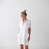 Seaside Tones Linen Tunic Dress - White