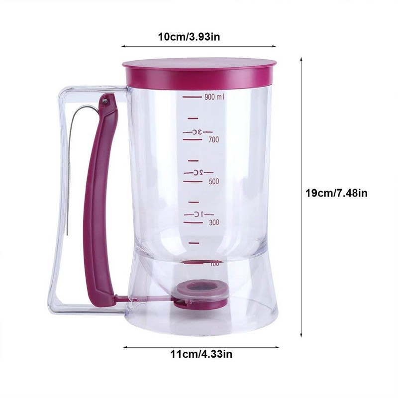 900 ml Cupcake Pancake Dough Dispenser Manual Mix Pastry Jug