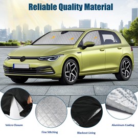 RASHION Sonnenschutz Auto Frontscheibe Kompatibel mit VW Golf MK8 2020-2025 - 3PCS Thermomatte Fahrerhaus, Auto Sonnenblende Frontscheibenabdeckung, Windschutzscheiben Innen Verdunkelung