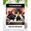 Black Lab Birthday Card - Chill out and Relax -