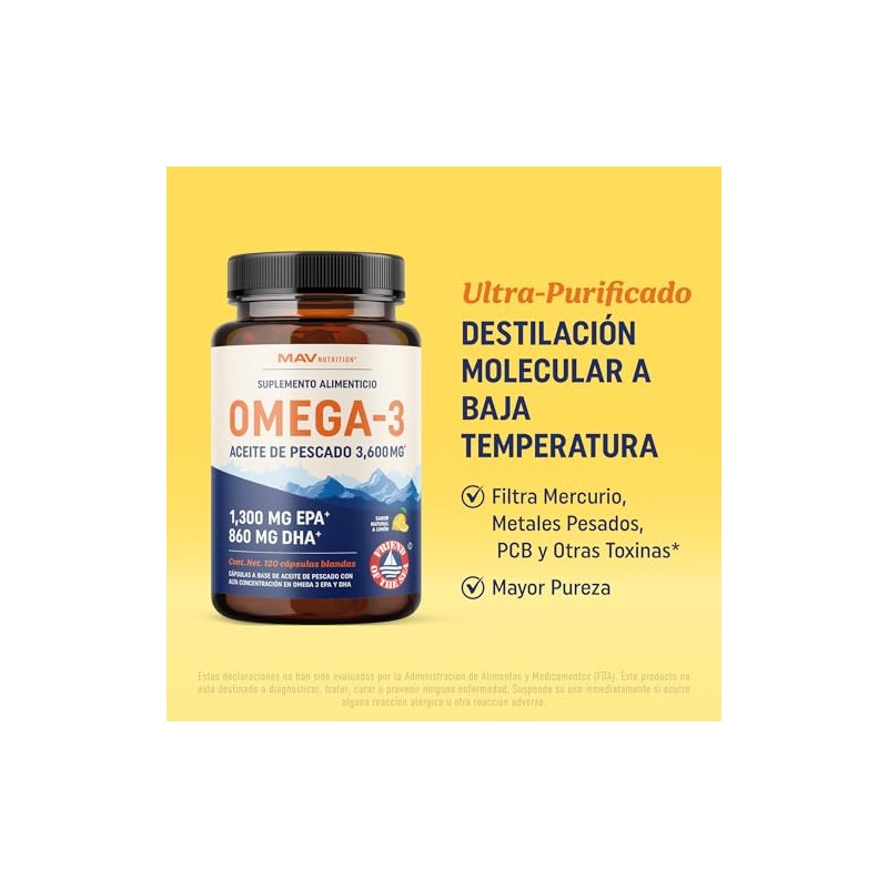 Omega Epa Dha 3600 Aceite Pescado Fish Oil Alta Concentración