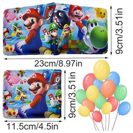 Game peripherals boys wallet, cartoon toy figure purse, fashion compartment wallet, PU leather wallet for children, boys, girls, teenagers, adults, game fans, birthday gift (cool), blue, Classic