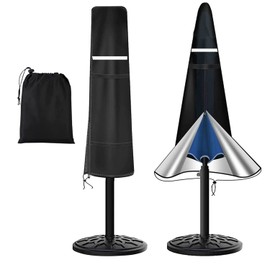Umbrella Cover for 6ft to 9ft Patio Outdoor Umbrellas Table Umbrella, Waterproof and Durable Market Parasol Umbrellas Cover with Zipper & Cover Storage Bags, Black