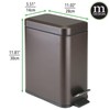 mDesign Small Modern 1.3 Gallon Rectangle Metal Lidded Step Trash