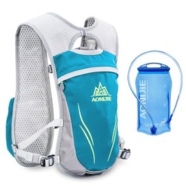 AONIJIE Running Hydration Vest for Women and Men 5.5L Lightweight Trail Runing Hydration Vest Pack Backpack for Running, Cycling, Climbing (Green+1.5L)
