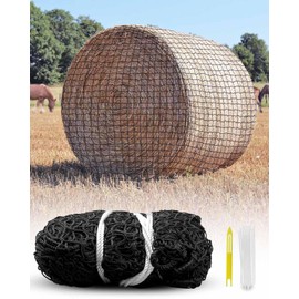 MQLPXI 6x6Ft Round Bale Hay Net, Knotless Slow Feeder Hay Net Fits Round Bales 4x4 5x5 6x6ft and Square Bales 3x3x8 4x4x8 5x5x8ft for Horses Cattle Sheep with 1.75in Holes