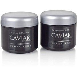 2 x 125 ml Anti-Ageing Caviar Extract Face Cream, Day Cream and Night Cream Set, Moisturising Cream for Face