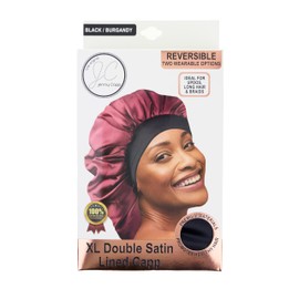 Jenny CAPP XL Double Satin Lined Sleeping Cap (Burgundy)