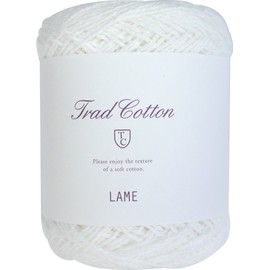 DARUMA 01-3600 Trad Cotton Lame Yarn, Thick Col.1, White, 0.9 oz (25 g), Approx. 36.2 ft (92 m)