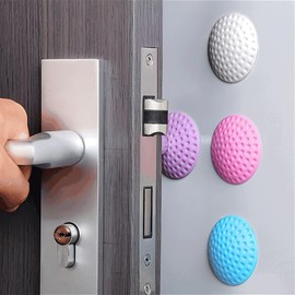 4Pcs Door Handle Silicone Bumper Pads, Self-Adhesive Wall Protector, Silent Door Stopper, Circular Design