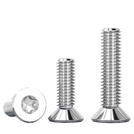 SHUNCHG 20 pcs M8x30mm Countersunk Screws, M8 Flat Head Machine Bolts 30mm, A2 Stainless Steel Torx Drive Hex Socket Countersunk Screws for Furniture, Wood