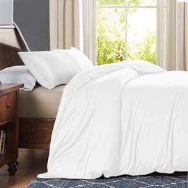 Double Sided Luxury Mulberry Silk Pillowcase 19 Momme Soft Breathable Avoid Face Wrinkles Hidden Zipper 100% Pure Natural Silk (White, Standard 50x75cm)