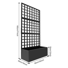 Metal Planter Box with Trellis,for Climbing Plants,Flowers, Vegetables, Fruits,Heavy Duty Raised Garden Bed with Privacy Screen,for Patio,Garden (Black)