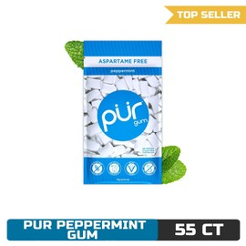 PUR Gum | Aspartame Free Chewing Gum | 100% Xylitol 55 Pieces (Pack of 1)