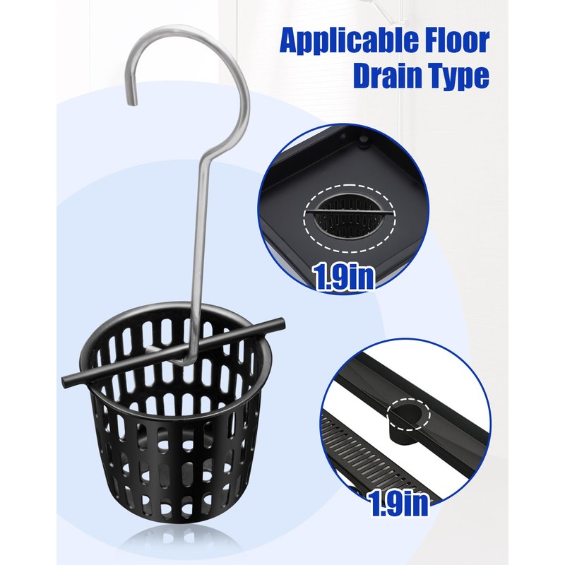 2 Pcs 2 Inch Hair and Debris Strainer, Black Coating
