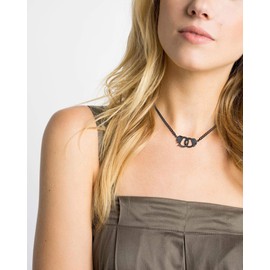 Black Handcuffs Choker Necklace Punk Chain Goth Jewelry 16inch Punk Friendship Pendant Infinity Necklace for Women