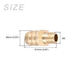 METALLIXITY Brass Hose Barb Fitting (M6-1 Male x 8mm Barbed) 4pcs, Hose Pipe Connector - for Fuel Air Water Oil Gas