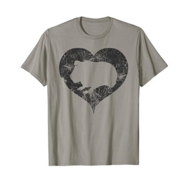 I Love Skinny Pigs Skinny Pig Owner Love Heart T-Shirt