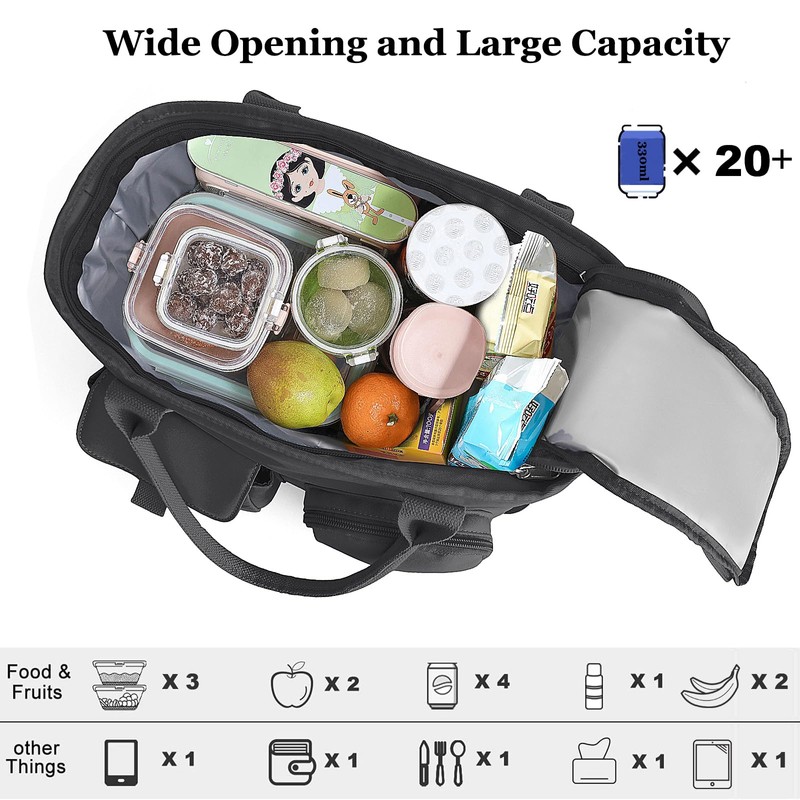 Hafmall Large Insulated Lunch Bag for Women Men, Leakproof Lunch