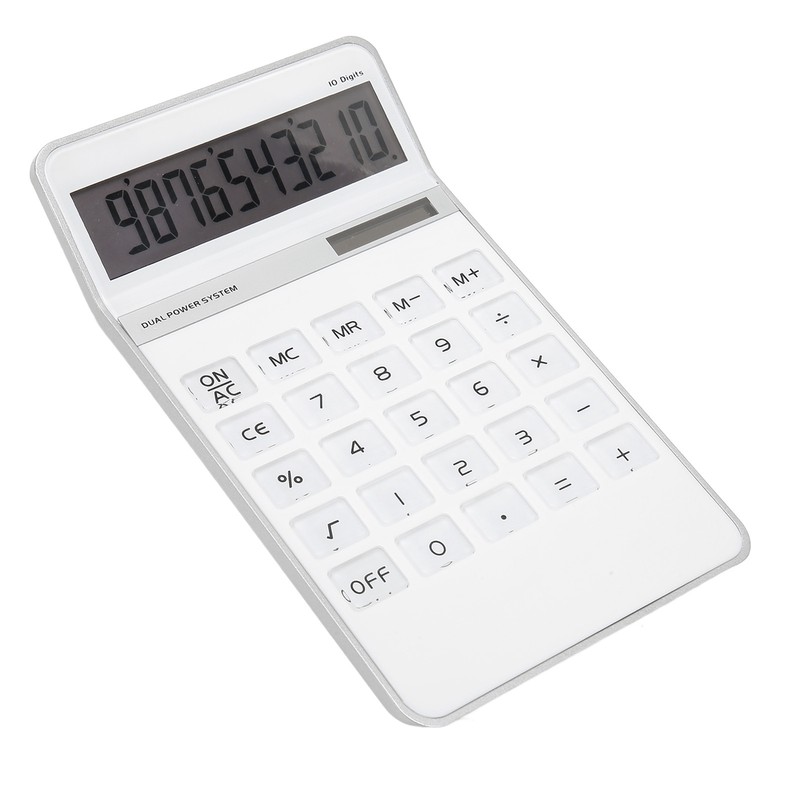 Calculator Solar Battery Powered Transparent Large Keys LCD Display Office