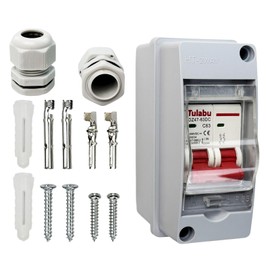 DC Miniature Circuit Breaker 1000V, IP65 Waterproof PV Solar DC Disconnect Switch with DIN Rail Enclosure, Solar Panel Disconnect Switch for Solar PV System (63A)