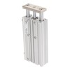 3 Stem Pneumatic Cylinder Aluminum Alloy Double Acting Air Cylinder