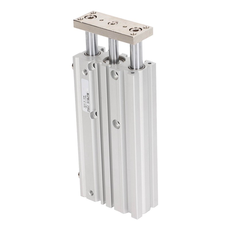 3 Stem Pneumatic Cylinder Aluminum Alloy Double Acting Air Cylinder