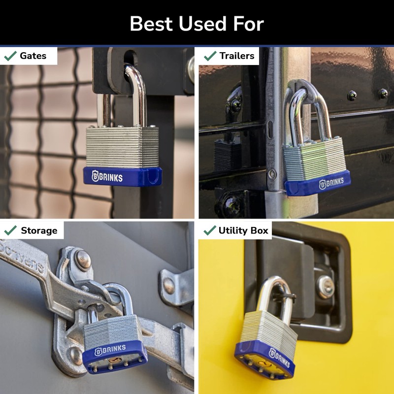 BRINKS - 50mm Laminated Steel Keyed Padlock - Chrome Plated