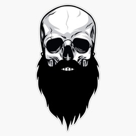 Bearded Skull Vinyl Waterproof Sticker Decal Car Laptop Wall Window Bumper Sticker 5"