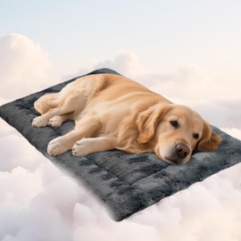MORA PETS Extra Large Dog Bed Mat for 42 Inch Cage Pet Crate Mattress Pad Fluffy Pet Bedding Flat Dog Bed Cushion, 104x69cm, Dark Grey