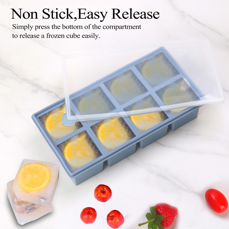 1/2 Cup Silicone Freezer Tray With Lid - Silicone Freezer
