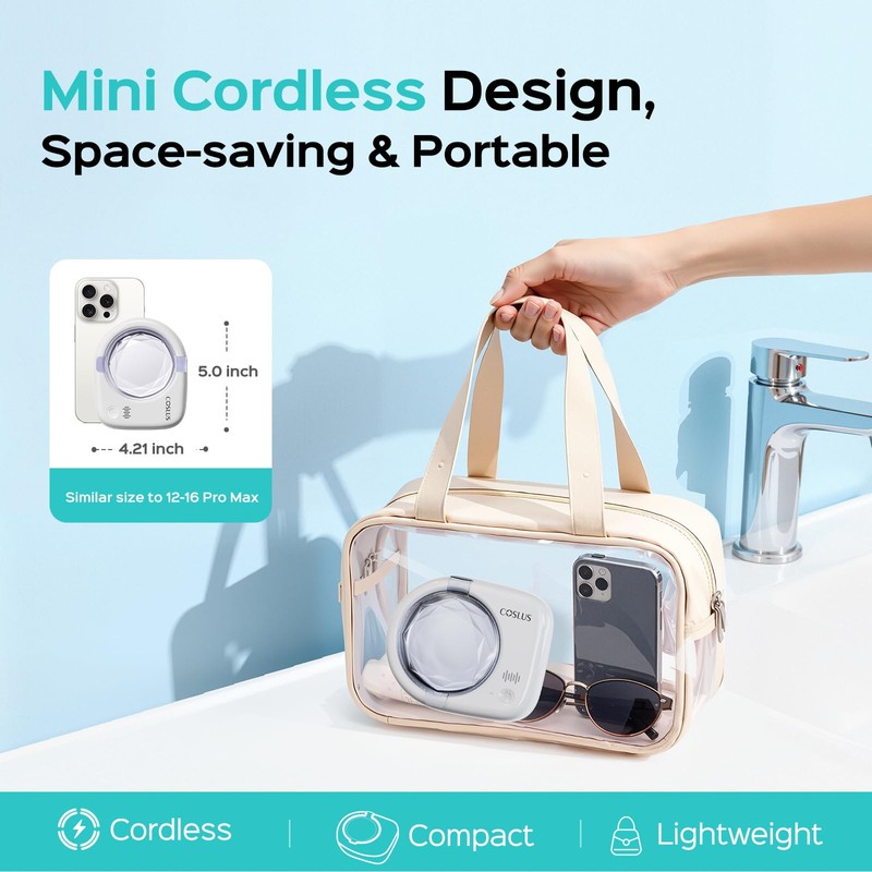 Sonic Retainer Cleaner Machine, Rechargeable Compact Portable Design