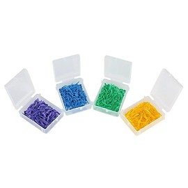Jadeshay 400pcs Cuñas Dentales Desechables de Plástico con Orificio en 4 Tamaños y Forma de Onda para Uso Dental Profesional