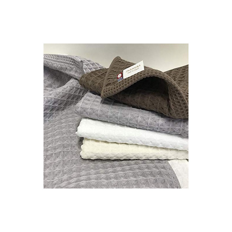 Imabari Towel Face Towel, Set of 5, Waffle Weave, Off-White,