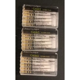 DENTSPLY 3 x Dentsply ProTaper Gold Files Assorted F4 25mm