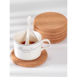 Round Hot Pan Coasters, Cork Coasters for Drinks, Coffee, Tea, Pots, Pans, DIY Coasters, Crafts, 10cm, Pack of 6