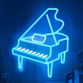 CoolGift Mart Piano Neon Sign, Dimmable LED Piano Room Decor Light With USB Powered, Decorations for Bedroom Living Room Club Music Studio, Gifts for Piano Enthusiasts Music Lovers