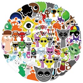 DAVBNM 110PCS Sprunki Sticker, Game Sticker, Suitcase Stickers, Waterproof Vinyl, for Skateboard Laptop Guitar Water Bottles