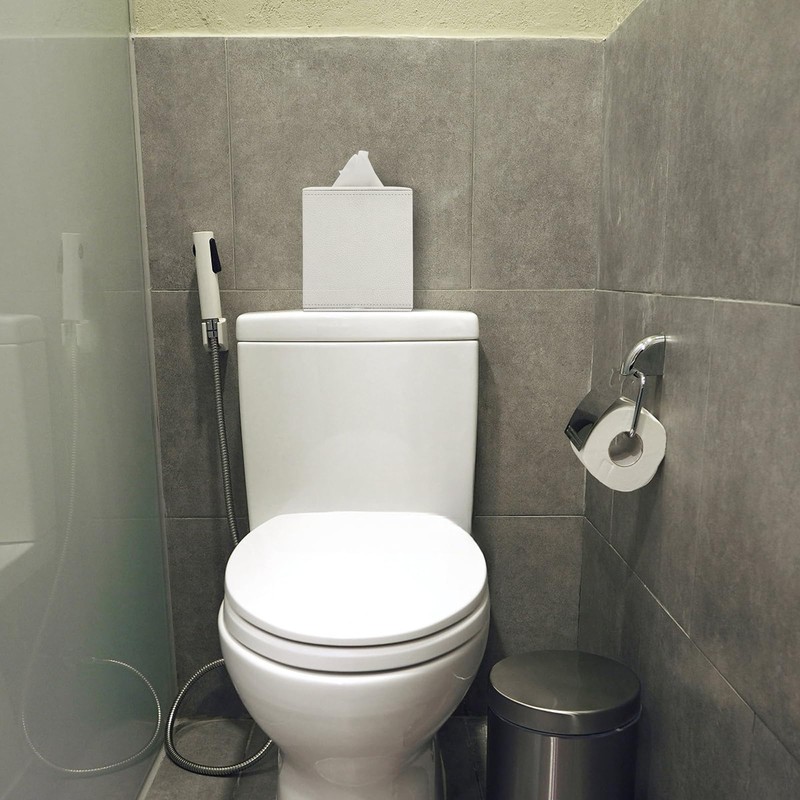 BTSKY PU Leather Cube Tissue Holder Box - Household/Office Square